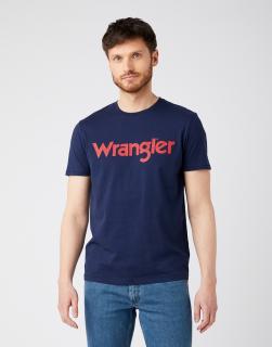 T-shirt Męski Wrangler Ss Logo Tee Navy W7MMD3114