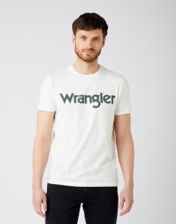 T-shirt Męski Wrangler Ss Logo Tee Off White W7MMD3737