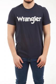 T-shirt Męski Wrangler Ss Logo Tee Real Navy W7M0D331E