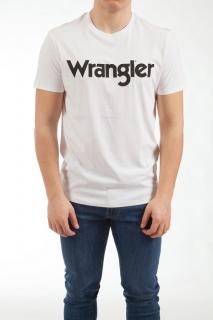 T-shirt Męski Wrangler Ss Logo Tee Real White W7M0D3XW1
