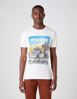 T-shirt Męski Wrangler Ss Photo Tee Off White W7G4FK737