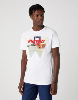 T-shirt Męski Wrangler Ss Photo W Tee Real White W7G7D3XW1