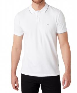 T-shirt Męski Wrangler Ss Pique Polo White W7D5K4989
