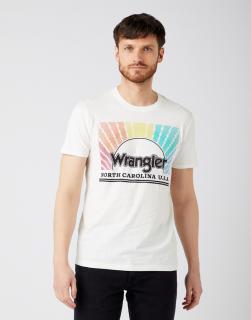 T-shirt Męski Wrangler Ss Rainbow Tee Off White W7MOD3737