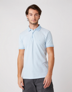 T-shirt Męski Wrangler Ss Refined Polo Cerulean Blue W7AFKHXVT