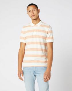 T-shirt Męski Wrangler Ss Stripe Polo Off White W7F3K4737