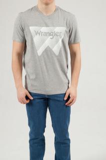 T-shirt Męski Wrangler Ss W Tee Mid Grey Mele W7MAD3X37