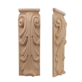 Kapitel dekor liść akantu z pyłu drzewnego 40x120x15 mm F560123