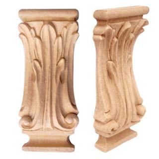 kapitel, dekor liść akantu z pyłu drzewnego 55x130x25 mm F560133