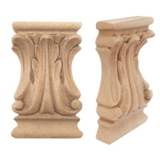 kapitel dekor liść akantu z pyłu drzewnego 58x100x21 mm F560132B
