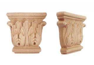 kapitel dekor liść akantu z pyłu drzewnego 83x83x20 mm F560698B