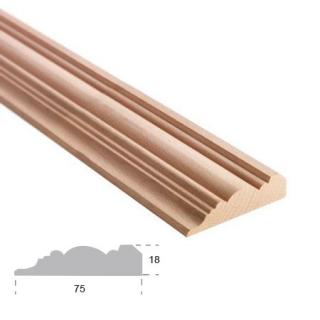 listwa, gzyms drewniany rzeźbiony 75x18x1200 mm  EM00622L