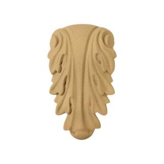 Ornament, dekor liść akantu z pyłu drzewnego 55x15x100 mm F571369
