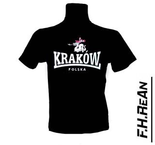 Koszulka Kraków Smok Wawelski biało-czarna