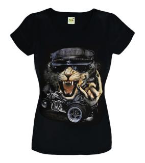 T-SHIRT DAMSKI BLUZKA DAMSKA KOT PAZUR MOTOR