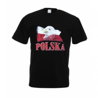 T-shirt kibica Orzeł Na Fladze Czarny Polska