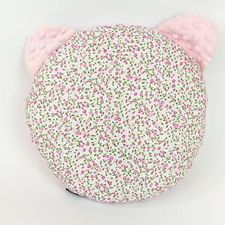 Przytulanka minky miś - kwiatuszki - Minky i bawełna 100%