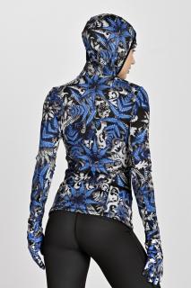 Termoaktywna bluza z kapturem Mosaic Fern Blue