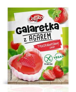 Galaretka Agar Smak Truskawkowy Bezglutenowa 45g