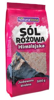 Sól Himalajska Różowa Drobno Mielona Jodowana 500g