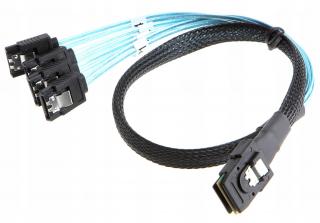 Kabel mini SAS SFF-8087 4x SATA 7pin do dysku 0,5M