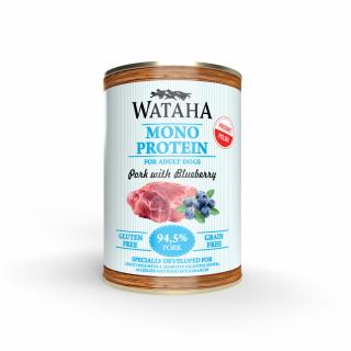 WATAHA MONO PUSZKA DLA PSA 94,5% WIEPRZOWINA Z BORÓWKĄ 400G 400g