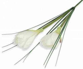 Krokus gałązka podwójna Cream sztuczne kwiaty jak żywe