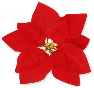 Poinsecja VELVET red GWIAZDA BETLEJEMSKA 21 cm główka sztuczne kwiaty choinka