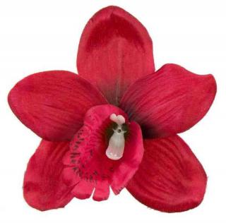 Storczyk Cymbidium - główka Dk.Red sztuczne kwiaty - główka w pąku