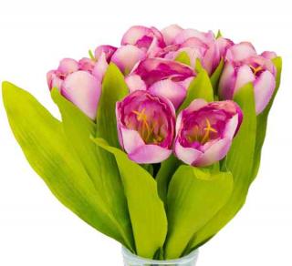 Tulipan papuzi gałązka 9 szt Pink/Purple Sztuczne kwiaty Bukiet