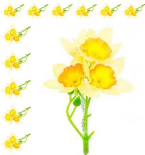 ŻONKIL główka MINI yellow/red Narcyz 12 szt sztuczne kwiaty jak żywe