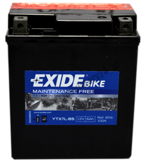 EXIDE YTX7L-BS 12V 6Ah 100A P+