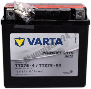 VARTA TTZ7S-BS YTZ7S-BS 12V 5Ah 120A P+
