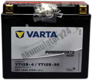 VARTA YT12B-BS YT12B-4 12V 12Ah 215A L+