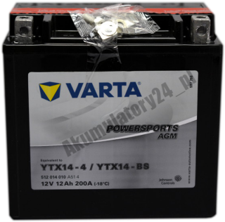 VARTA YTX14-4 YTX14-BS 12V 12Ah 200A L+