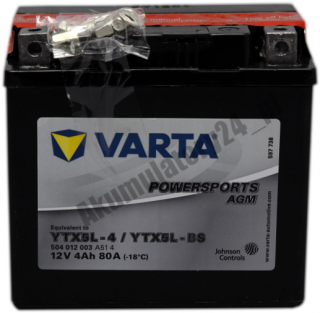 VARTA YTX5L-4 YTX5L-BS 12V 4Ah 80A P+