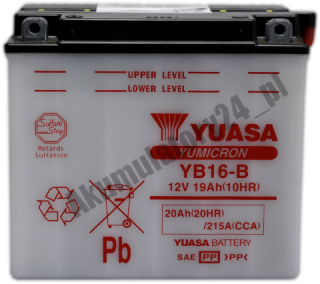 YUASA YB16-B 12V 20Ah 215A +KWAS
