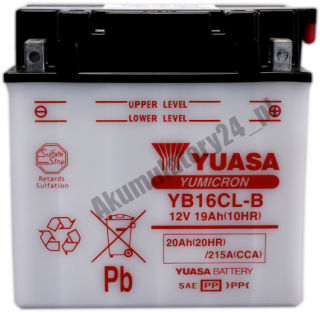 YUASA YB16CL-B 12V 20Ah 215A P+