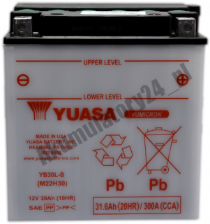 YUASA YB30L-B 12V 31,6Ah 300A P+