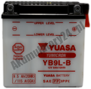 YUASA YB9L-B 9.5Ah 12V 115A +KWAS