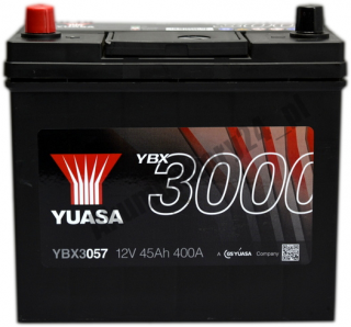 Yuasa YBX 3057 12V 45Ah 400A L+  Yuasa YBX 3057 12 V 45 Ah 400 A L+