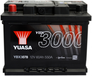 Yuasa YBX 3078 12V 60Ah 550A L+ Yuasa YBX3078 12 V 60 Ah 550 A L+