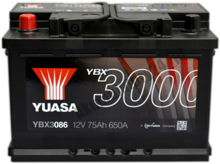 Yuasa YBX 3086 12V 75Ah 650A L+ Yuasa YBX3086 12 V 75 Ah 650 A L+