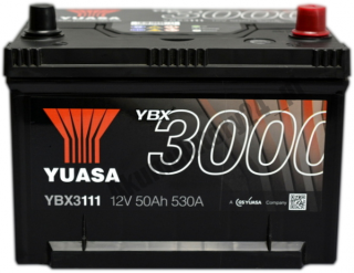 Yuasa YBX 3111 12V 50Ah 530A P+ do MERCEDES W221 Yuasa YBX3111 12 V 50 Ah 530 A P+ do MERCEDES W221