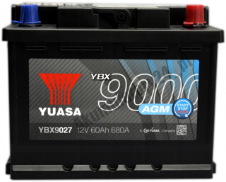 YUASA YBX 9027 12V 60Ah 680A AGM START-STOP YUASA YBX9027 12 V 60 Ah 680 A AGM START-STOP