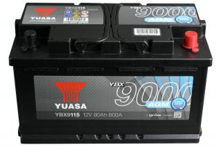 YUASA YBX 9115 12V 80Ah 800A AGM START-STOP YUASA YBX9115 12V 80 Ah 800 A AGM START-STOP