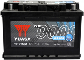 YUASA YBX9096 AGM 12V 70Ah 760A START-STOP 69Ah YUASA YBX 9096 AGM 12 V 70 Ah 760 A START-STOP 69 Ah