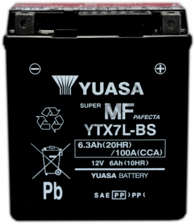 YUASA YTX7L-BS 12V 6,3Ah 100A P+