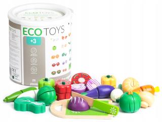 Drewniane warzywa do krojenia dla dzieci - 20szt ECOTOYS