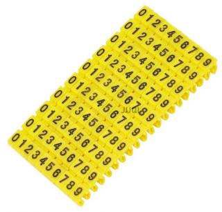 Oznaczniki przewodów 1.5mm NUMERY (0-9) żółte 1kpl.